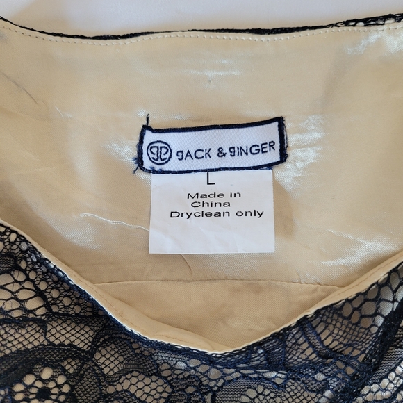 Jack and Jinger black and cream lace top Size L - Picture 8 of 11